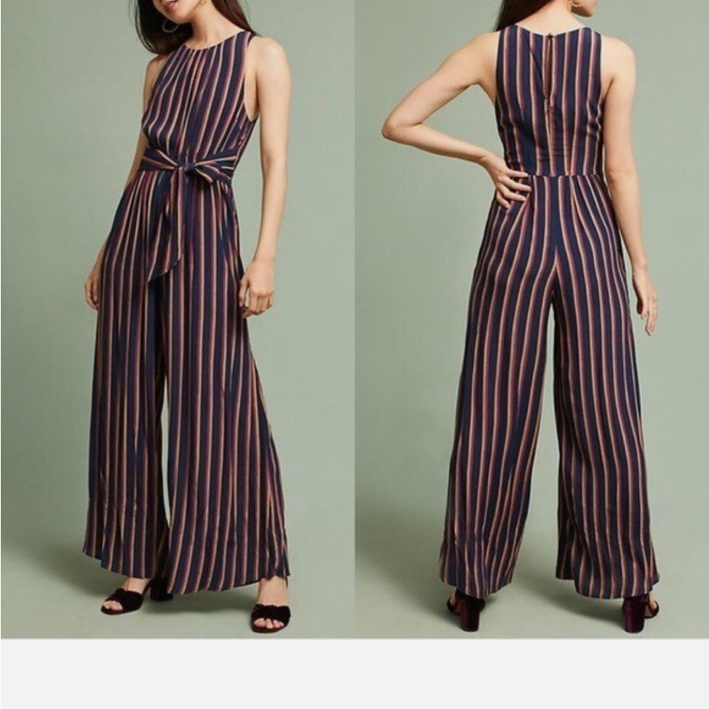 Plenty by Tracy Reese Navy Striped Jumpsuit